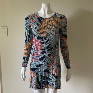 Mara Hoffman black jungle pattern long sleeve mini dress size S